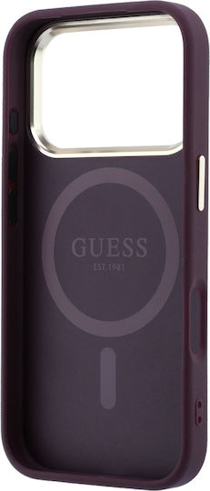 Калъф Guess Saffiano Small 4g & Classic Logo Magsafe Iphone 18 Pro 17 Pro Бордо