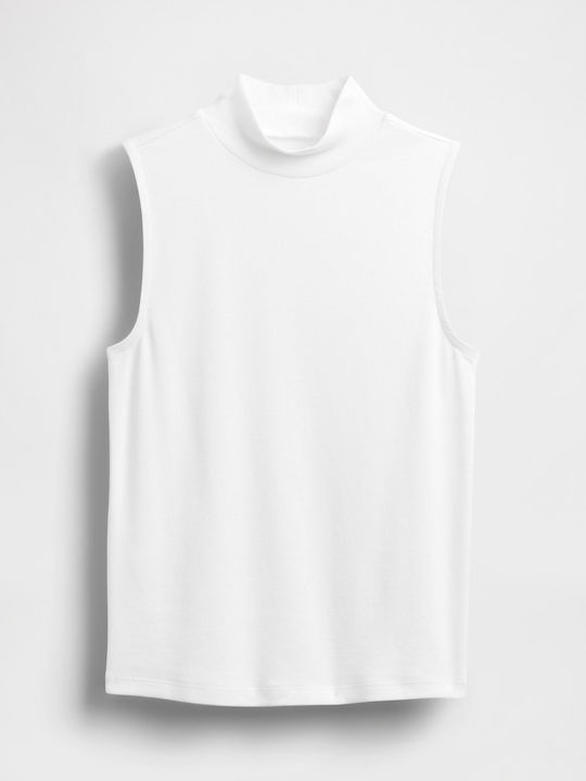 Women's Crop Cotton Sleeveless Striped Fresh White Top