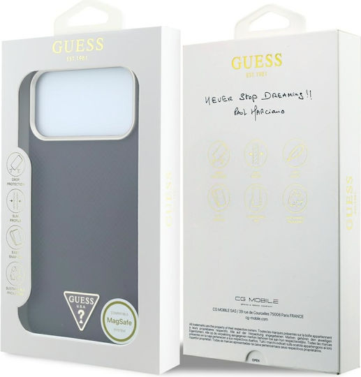 Калъф Guess Kevlar Triangle Logo Magsafe за iPhone 18 Pro 17 Pro Бордо