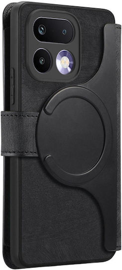 Caseneo Realme 16 Pro 5g Handyhülle Premium Leder Brieftasche Schwarz