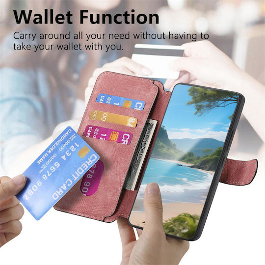 Caseneo Realme 16 Pro 5g Калъф Retro Leather Портмоне Розов