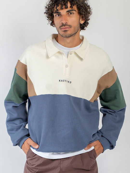 Polo Long Sleeve Blouse Ivory Brown Green Blue