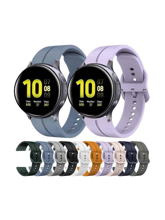 Samsung Galaxy Watch Active 2 40mm 20mm Loop Силиконова Каишка За Часовник Бяла