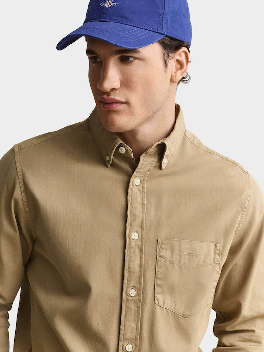 Long Sleeve Shirt in Regular Fit Beige