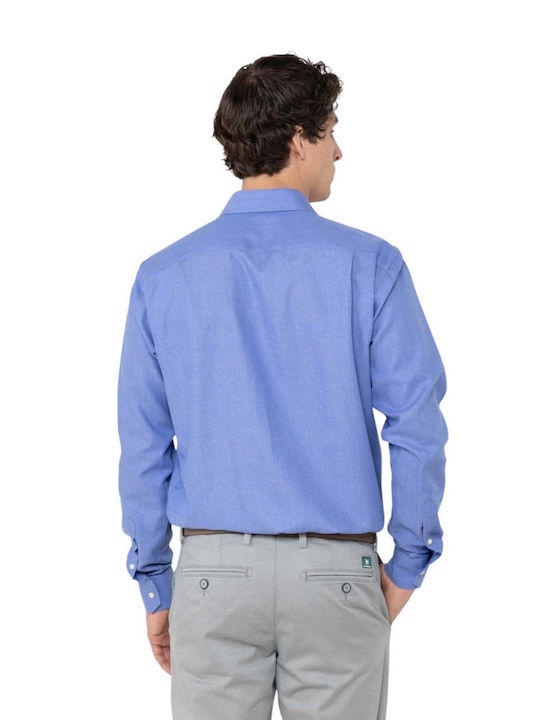 Dobby Long Sleeve Denim Shirt Blue