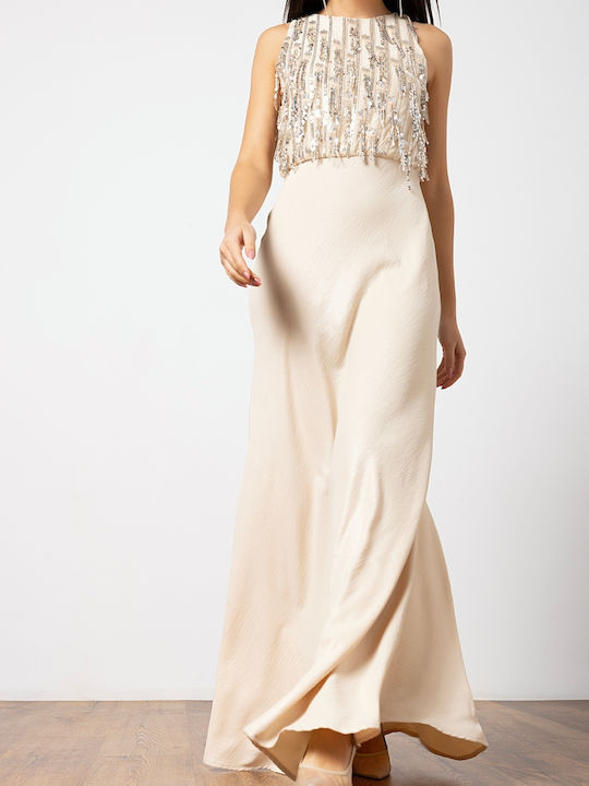 Teem Sommer Maxi Abendkleid Champagner Teem Sommer Maxi Abendkleid Champagner