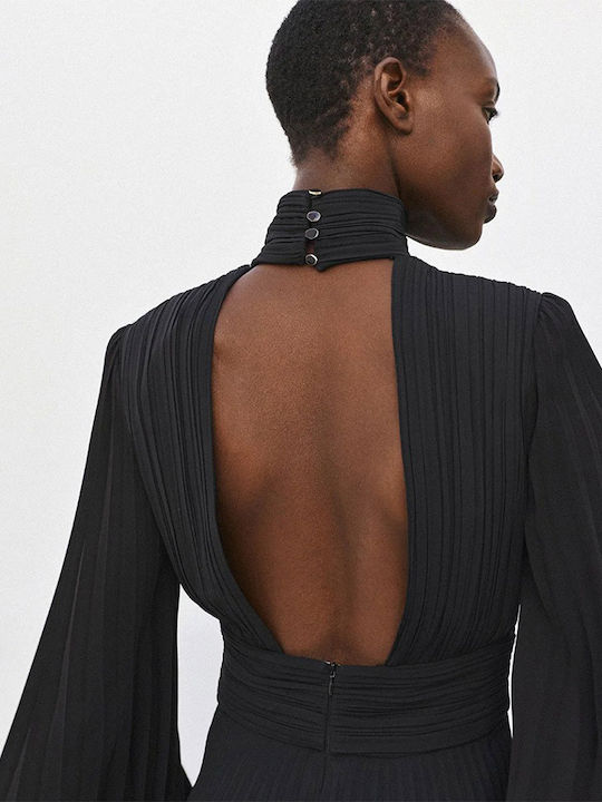 Summer Mini Evening Dress Open Back Black