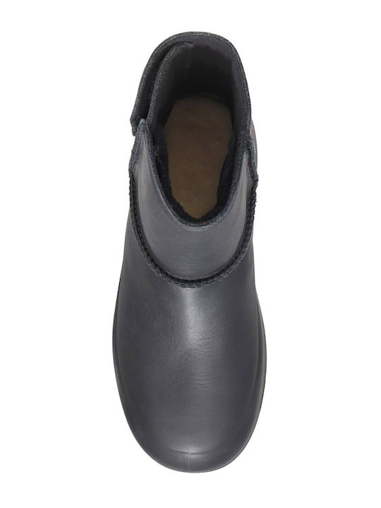 Klassische Leder Damenstiefel Schwarz