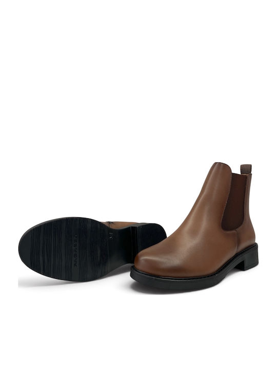 Leder Damen Chelsea-Stiefel Tabac Braun