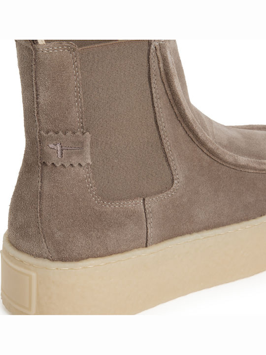 Suede Damen Chelsea-Stiefel Braun