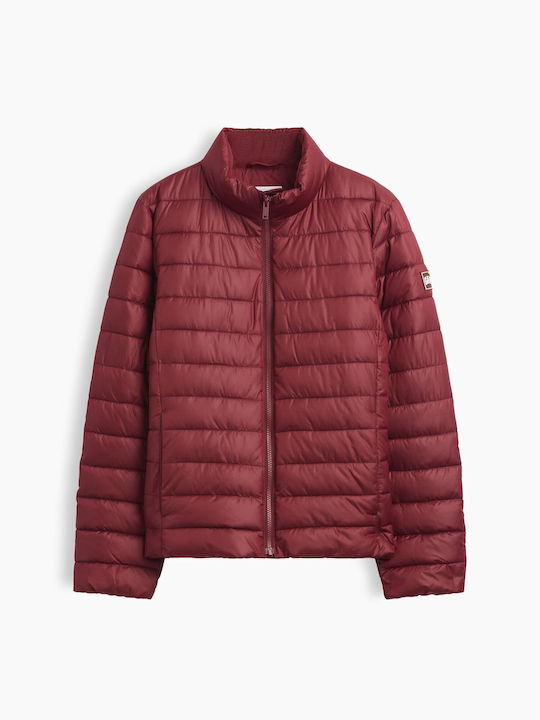 Women's Puffer Jacket Waterproof for Winter Burgundy