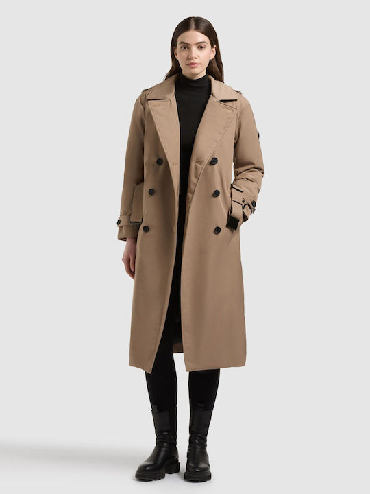 Дълго Дамско Яке за Зима Бежово