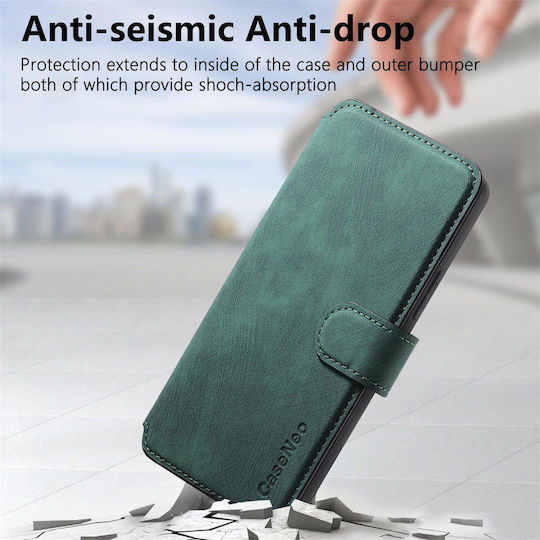 Caseneo Realme 16 Pro Plus 5g Θήκη Retro Leather Πορτοφόλι Green