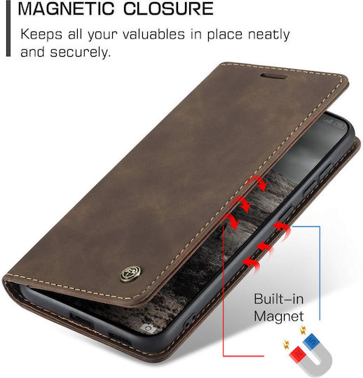 Caseme 013 Xiaomi 17t 5g Retro Leather Θήκη Βιβλίο Brown