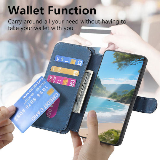 Caseneo Realme 16 Pro Plus 5g Θήκη Retro Leather Πορτοφόλι Blue