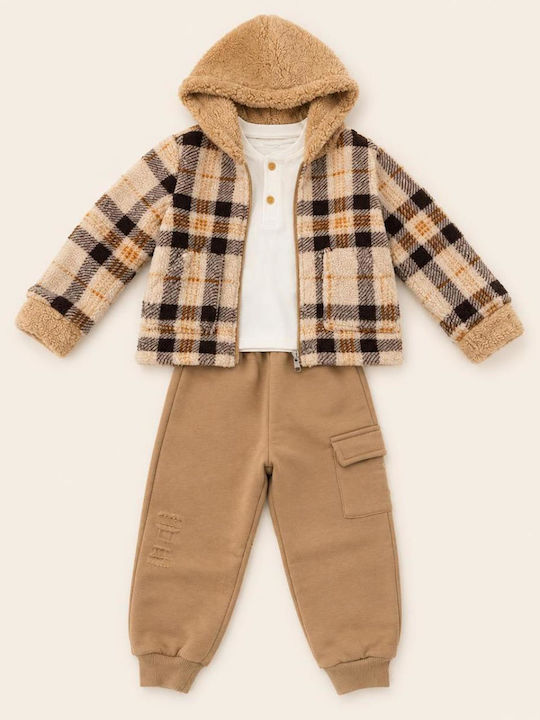 Kids Set with Pants 3 Pieces Beige