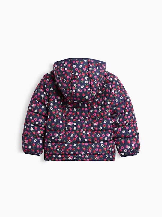 Kids Quilted Short Coat with Hood New Navy