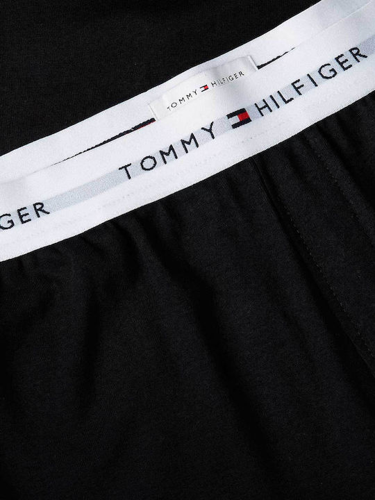Tommy Hilfiger Καλοκαιρινό Ανδρικό Παντελόνι Πιτζάμας Βαμβακερό Black