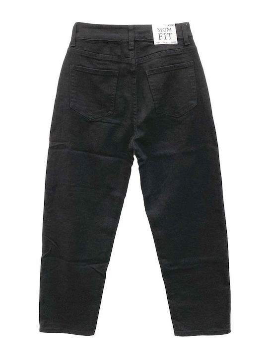 High Rise Women's Jean Pants in Mom Fit Black