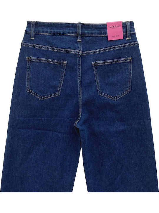 High Rise Women's Jean Pants in Wide Leg Style