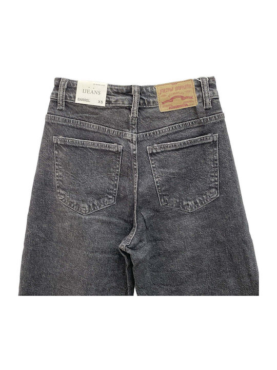 High Rise Women's Jean Pants in Mom Fit Grey