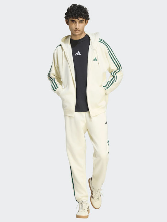 3-Stripes Herren-Sweatpants mit Gummizug Creme
