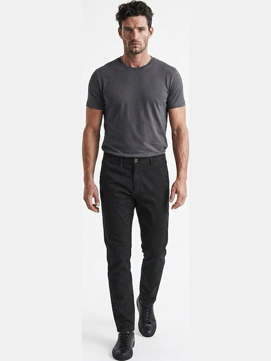 Ανδρικό Παντελόνι Chino Ελαστικό Slim Fit Μαύρο