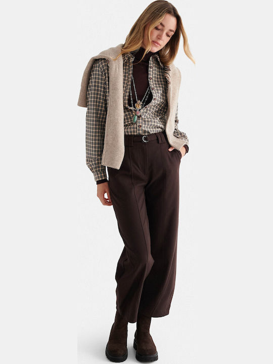 Women's Fabric Trousers Brown