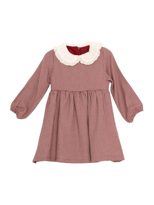 Restart Kinderkleid Gestrickt Geprüft Burgundisch
