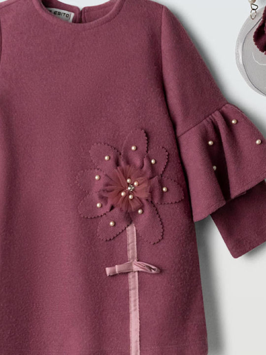 Kinderkleid Gestrickt Fuchsie