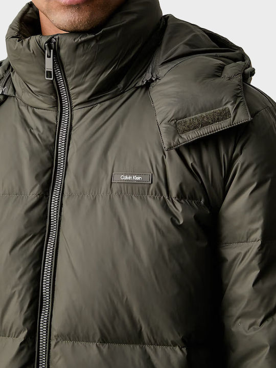 Nylon Waterproof and Windproof Jacket Dark Olive Green