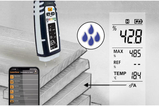 Laserliner LL-082.327A Contor Digital de Umiditate pentru Lemn / Materiale de Construcție / Ambient cu Sondă