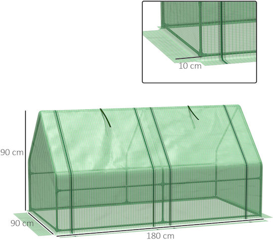 845-204V03GN House Type Greenhouse with Metallic Frame 1.8x0.9x0.9m