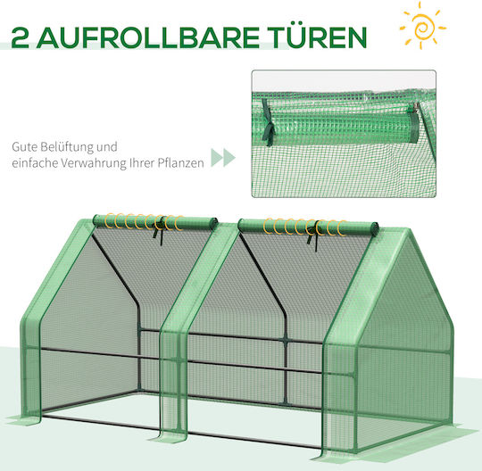 845-204V03GN House Type Greenhouse with Metallic Frame 1.8x0.9x0.9m
