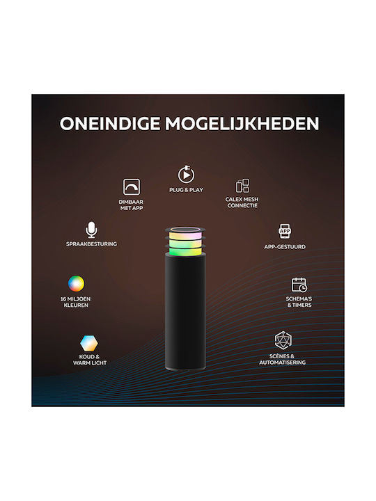 Calex Lampa Post Mic LED Pentru Exterior 9W Cu Lumină Alb Cald IP44 Negru