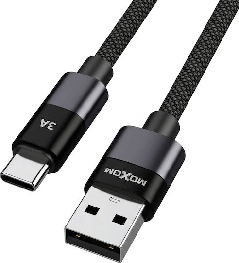 Moxom Geflochtenes USB Typ-C Kabel männlich - USB-A Schwarz 1m 022485-Schwarz