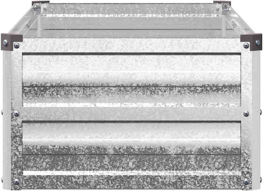 vidaXL Metallic Silver Flower Pot 100x40x24cm