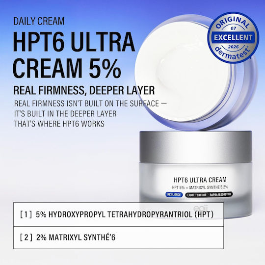 HPT6 Ultra Cream 5% Light Face Cream for Moisturizing, Anti-aging & Firming 50ml