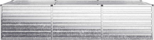 vidaXL Γλάστρα Μεταλλική Ασημί 240x80x55εκ.