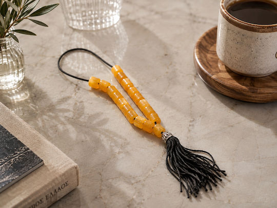 Worry Beads Amber 30cm with Tassel Orange