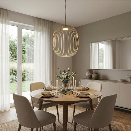 Emibig Beige Pendant Ceiling Light