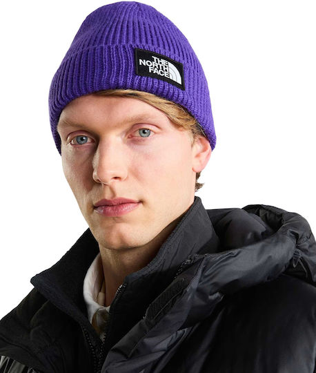Logo Box Beanie Căciulă Pentru Bărbați Tricotată în Culoare Violet