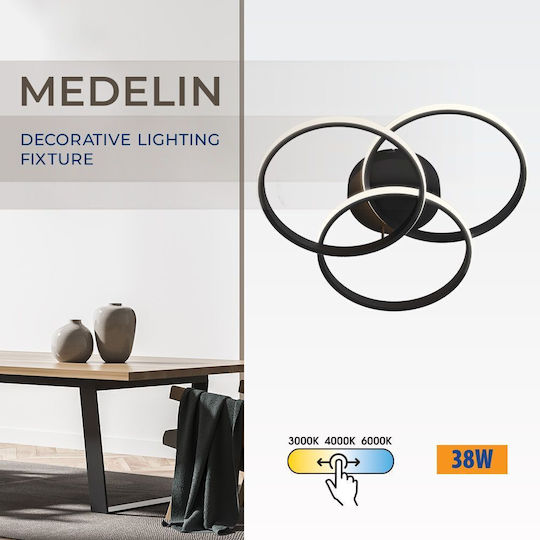 Vivalux MEDELIN-C Ceiling Light 49.4 cm Black with Integrated LED