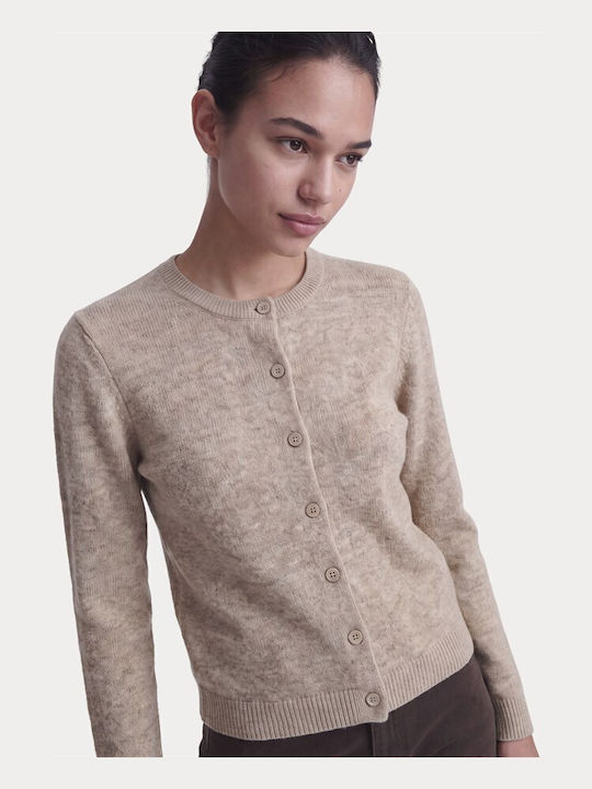 Lange Gestrickte Damen Strickjacke Mit Knöpfen Humus