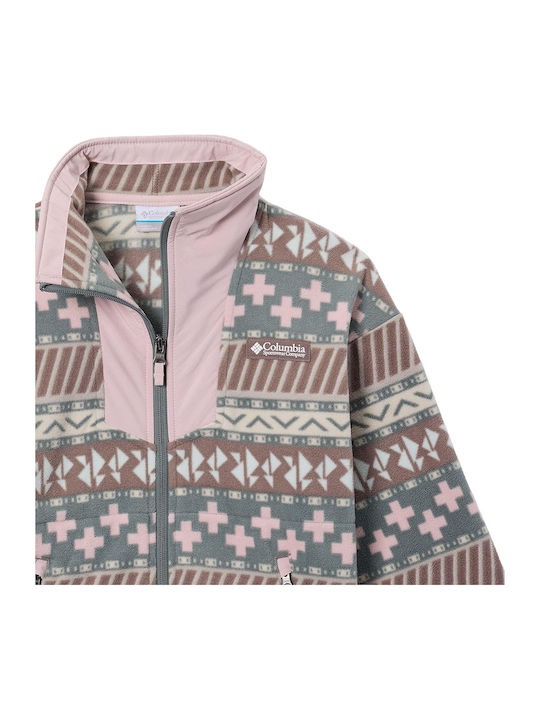 Kids Fleece Cardigan Pink Full Full