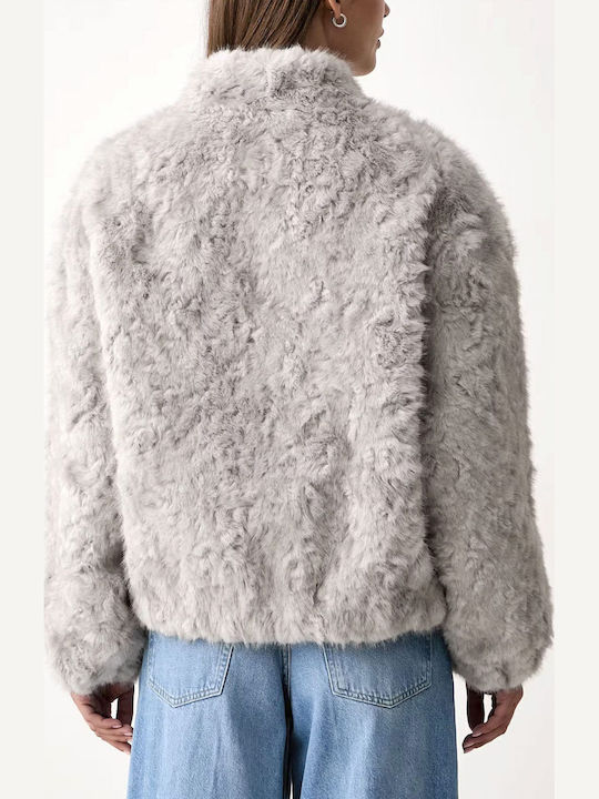 Short Women's Fur Light Grey