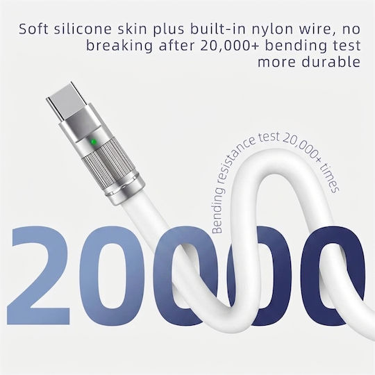 Leewello USB 2.0 Cable USB-C male - USB-C 100W Λευκό 2m
