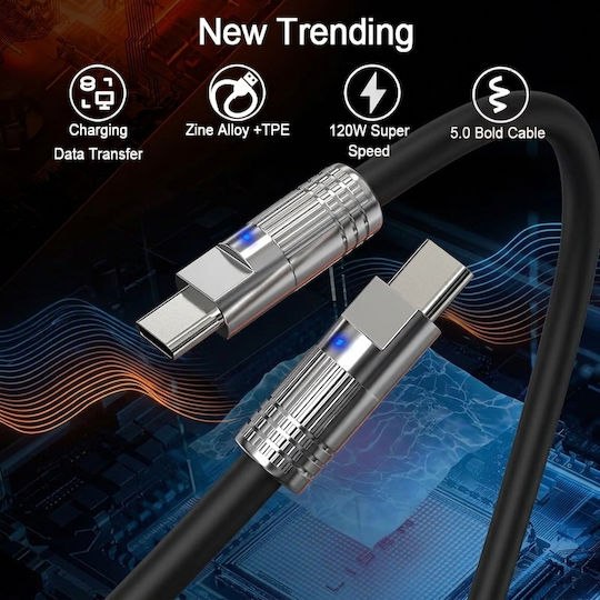 Leewello Leewello USB Typ-C Kabel USB-C Männlich - USB-C Schwarzes 2m