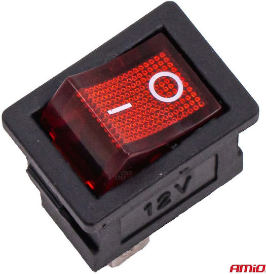 04440/am Amio Ein-Aus-Schalter Rocker 12/24v 20a Rote Beleuchtung – Fahrzeuge & Industrielle Anwendungen 1 Stück 04440/am