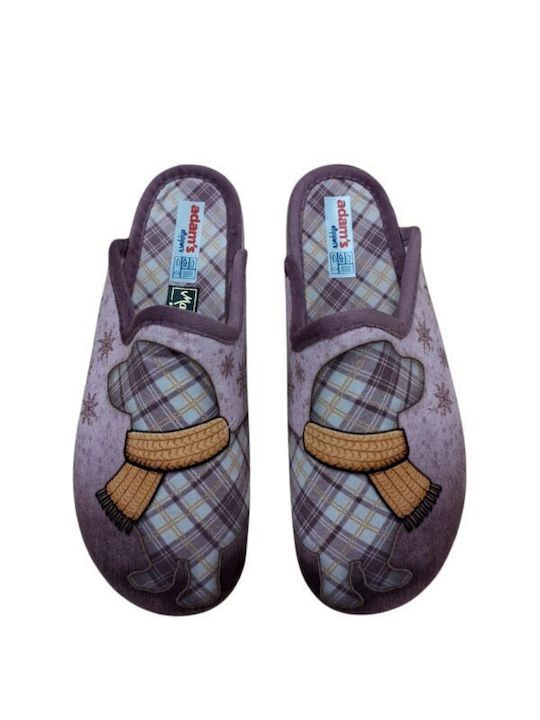 Adam's Schuhe Damen Hausschuhe Flieder